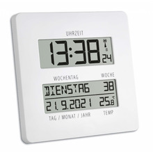 White Morta Radio Controlled Clock with Temperature